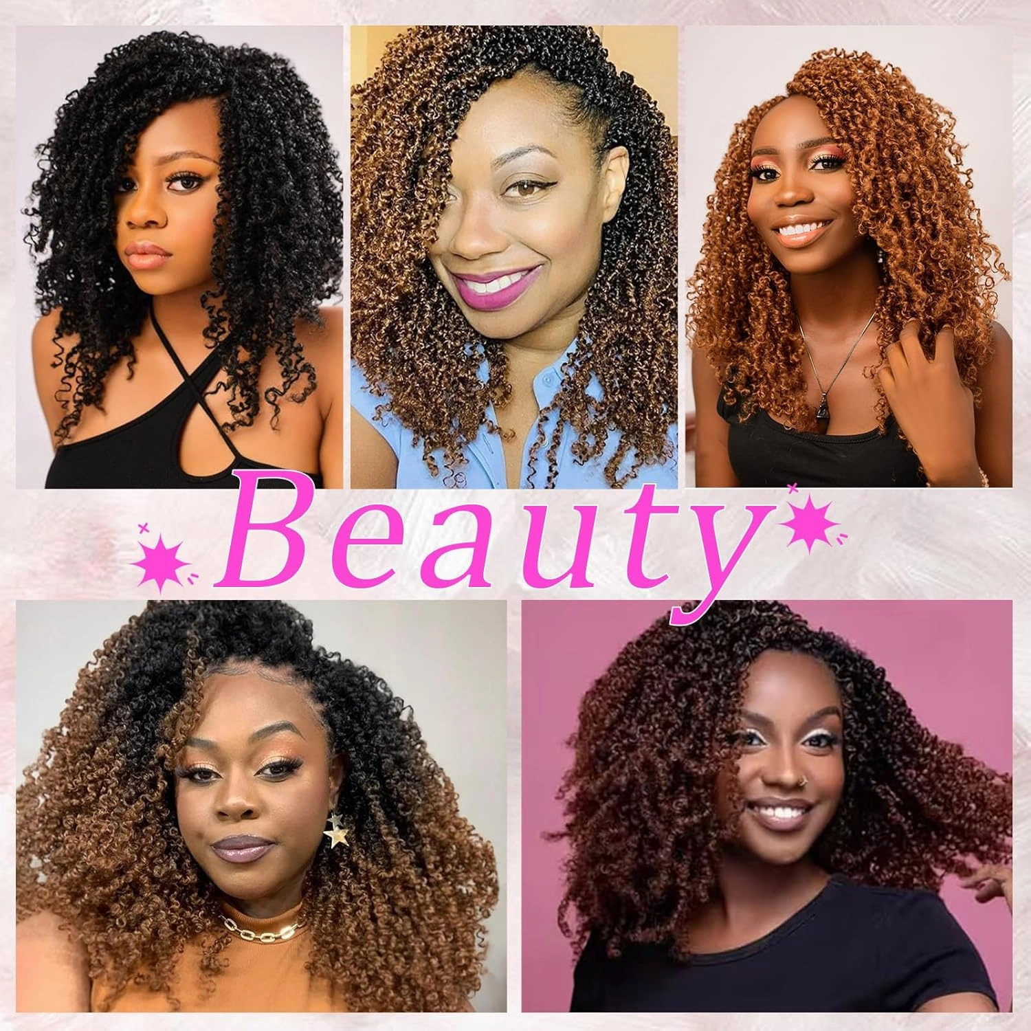 Eacia Yanky Twist Crochet Hair 8 Inch 7 Packs Pretwisted Fluffy Spring Mini Twist Bohemian Passion Twist Pre Looped Crochet Braids Synthetic Hair Extensions Ombre Honey Blonde