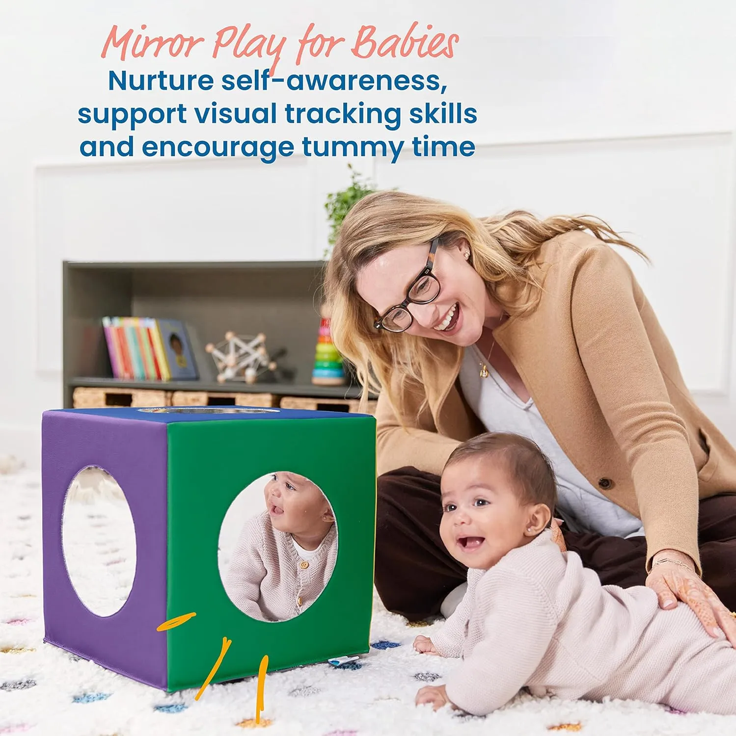 ECR4Kids SoftZone Mirror Cube, Sensory Toy, Assorted