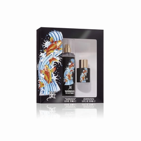 Ed Hardy Koi Wave Eau de Parfum Spray 2 Piece Gift Set, Unisex Fragrance for Men and Women