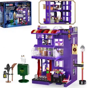 Educiro Harry World Diagon Alley- HP Knight Bus Pub Building Toy Gifts for Kids, Girls, and Boys Ages 8  (486 Pieces), Include Magic Wands and Wizard Snowy Owl