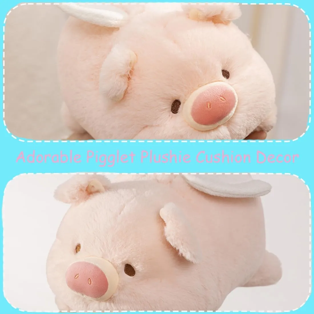 ELAINREN Plush Cuddle Pig with Wings,Ultra-Soft Pigglet Stuffed Pillow Adorable Angel Pigglet Plushie Toy Gifts/11.8''