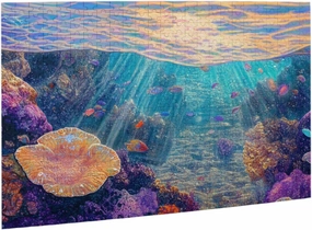 Enchanted Underwater World Jigsaw Puzzles For Adults 500 Pieces,Coral & Fish In Sunlit Waters,Vibrant Colors,Challenging Brain Exercise,Exercise Hands-On Skills And Thinking