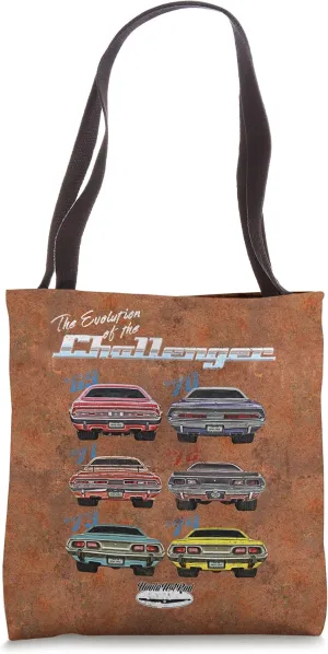 Evolution of the Challenger,Hot Rod,Muscle Car,Magnum,R/T SE Tote Bag