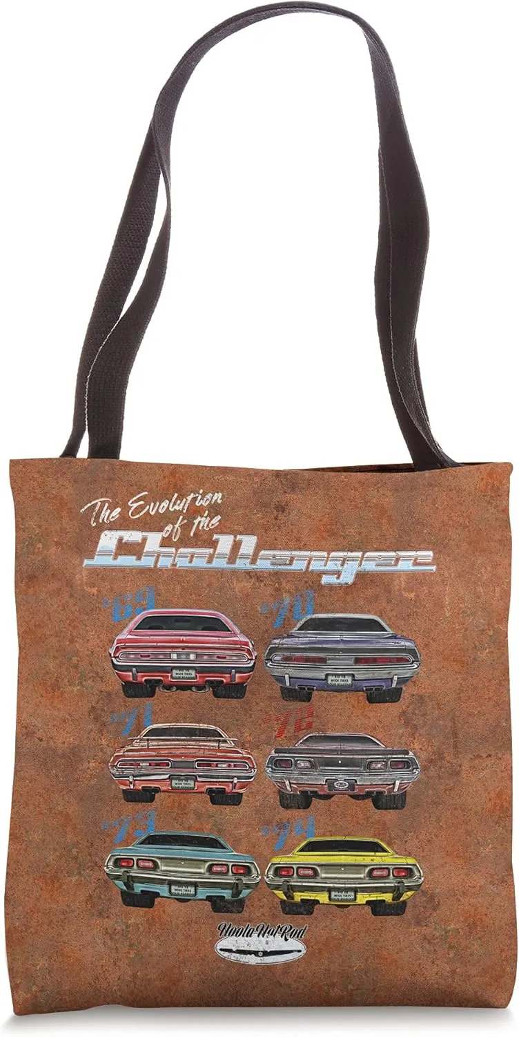 Evolution of the Challenger,Hot Rod,Muscle Car,Magnum,R/T SE Tote Bag
