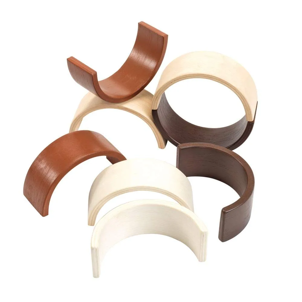 Excellerations Small Arch Set - 8 Pieces, Wooden Building Blocks, Creative STEM Construction Set for School or at-Home Learning, Develop Fine Motor Skills and Hand-Eye Coordination