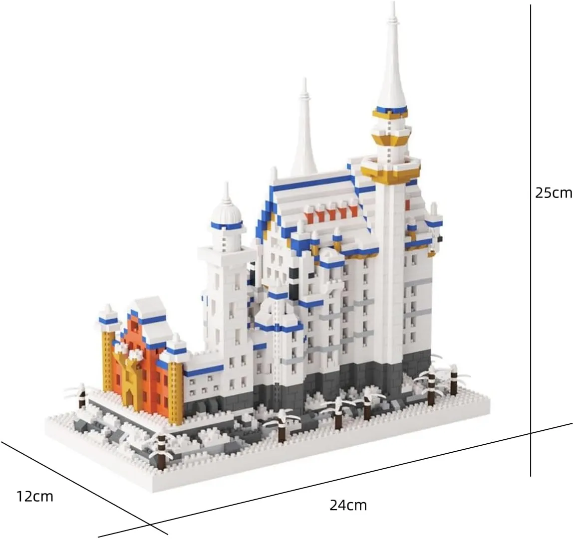 Famous Architecture Model,Micro Blocks Building Sets,Germany Swan Stone Castle, 2790 PCS Mini Bricks Building Blocks, Gift for Adults and Teens