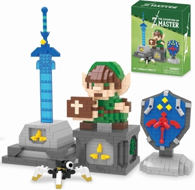 Finger Rock Link Building Set, Game Action Figure Building Kit, 4 in 1 BOTW Holding Master Sword and Hylian Shield Guardian Toys Gifts for Adults Kids 12  (1200 PCS)