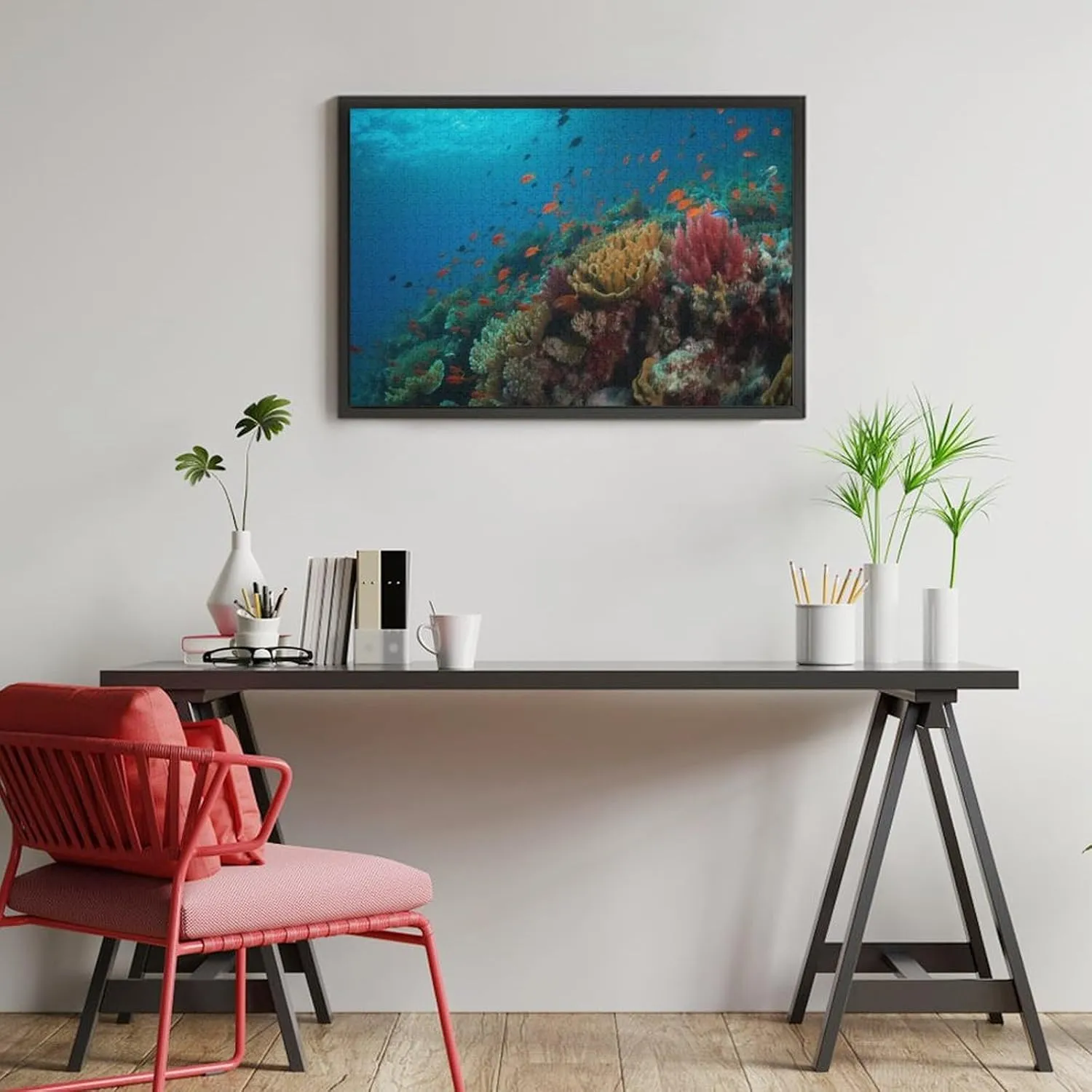 Fish Swim in Soft Coral Reef 500 Piece Puzzle for Adults Puzzle Puzzles 500 Pieces and Up Jigsaw Puzzles for Kids Puzzle Challenging Family Activity Fun Game Gift for Women Men 20.5x15 Inch