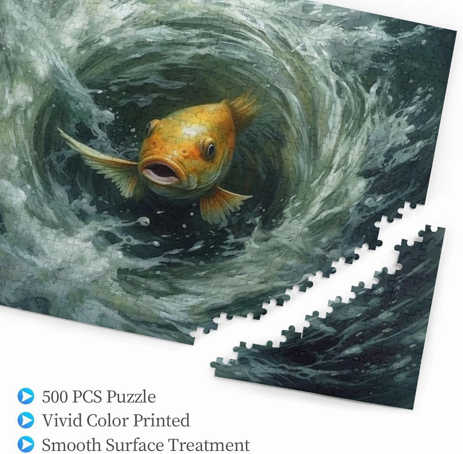 Fish Jigsaw Puzzle 500 Piece for Adults & Kids, Wall Hanging Puzzles Intellectual Decompressing Fun Family Game Large Puzzle Game Toys Gifts