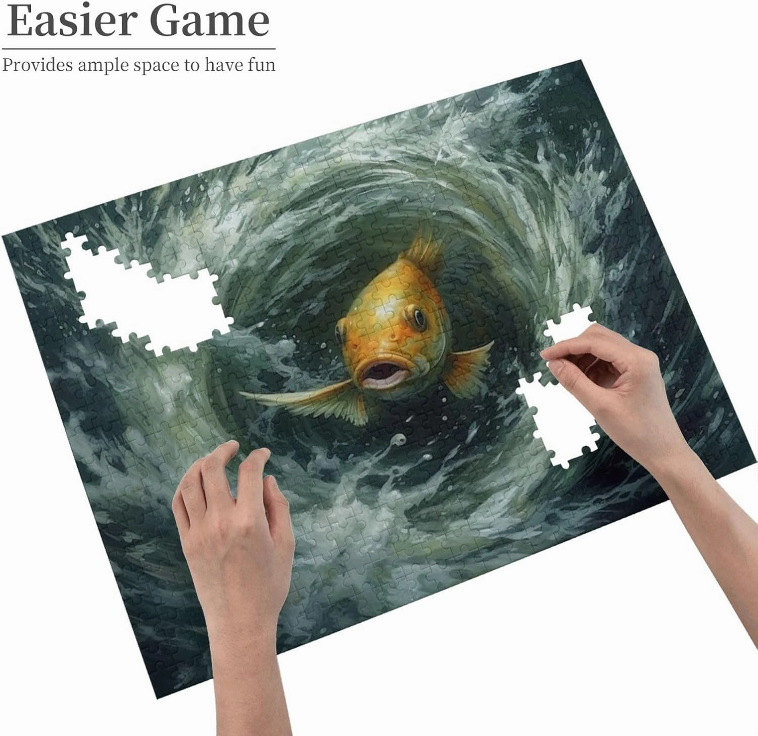 Fish Jigsaw Puzzle 500 Piece for Adults & Kids, Wall Hanging Puzzles Intellectual Decompressing Fun Family Game Large Puzzle Game Toys Gifts
