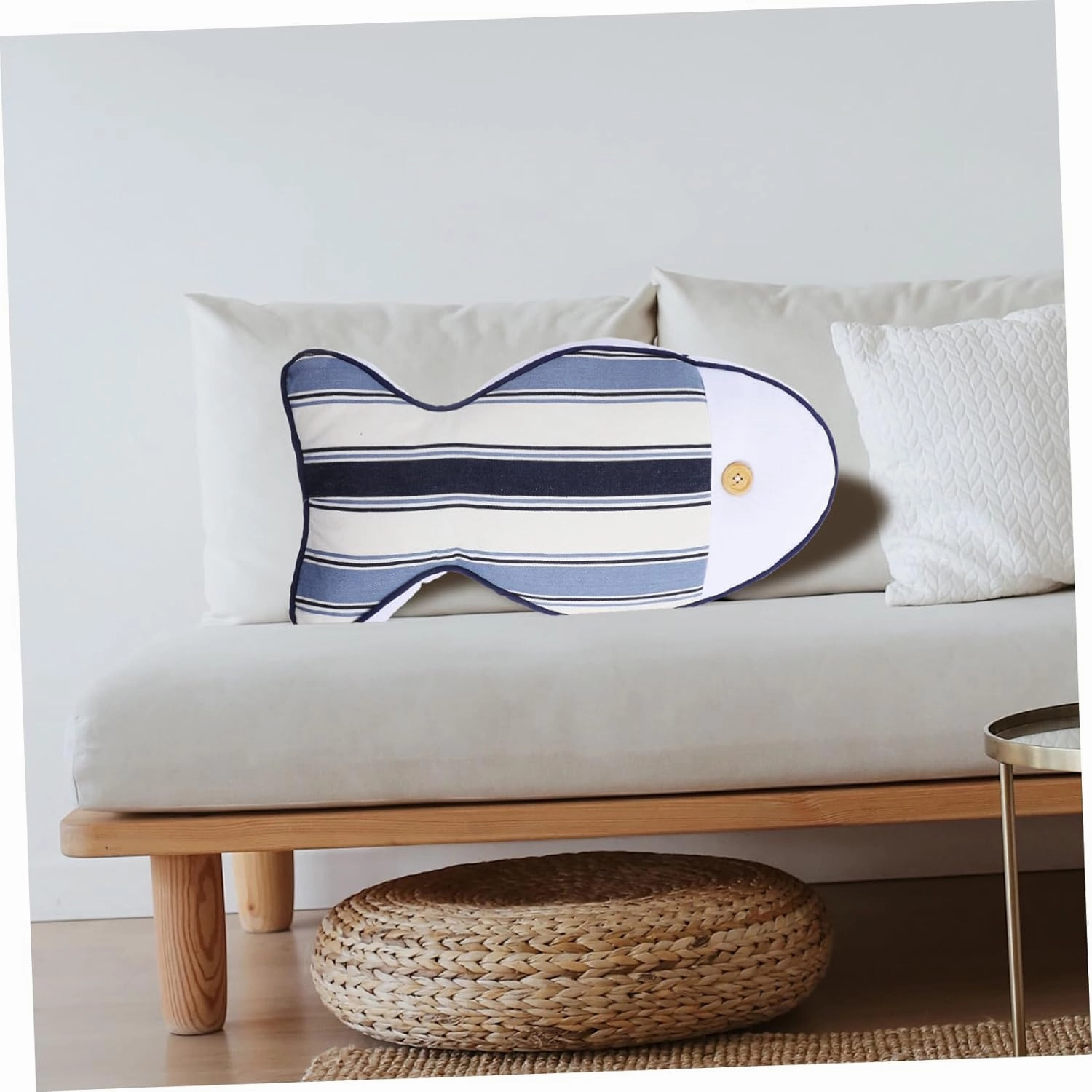 Fish Shaped Plush Cushion Comfortable Home Decor Pillow Cartoon Fish Doll for Sofa Car Office Mediterranean Style Cute Stuffed for Adults