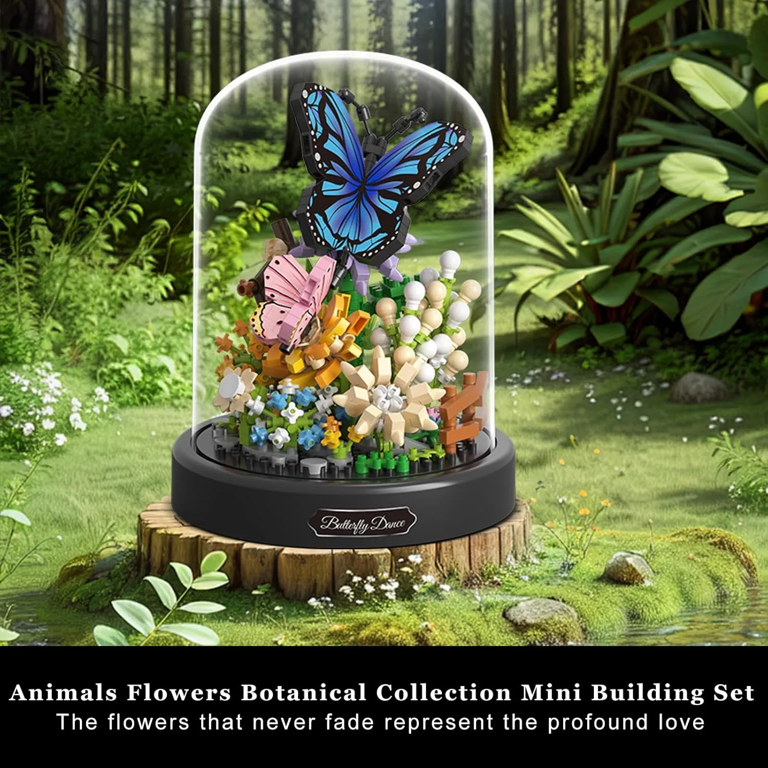 Flower Bouquet Building Kit, 530 PCS Animals Bouquet Botanical Collection Mini Building Block Toy with Dust Cover,Artificial Flowers Home Office Decor,Birthday Gift for Adults Kids Girls Ages 8 