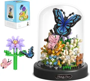 Flower Bouquet Building Kit, 530 PCS Animals Bouquet Botanical Collection Mini Building Block Toy with Dust Cover,Artificial Flowers Home Office Decor,Birthday Gift for Adults Kids Girls Ages 8 