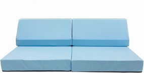 Foamnasium Blocksy Mini, Indoor Foam Playset 3 Piece Soft Toddler and Kids Active Play Couch for Crawling, Climbing, Fort Building and Jumping, Made in The US, Baby Blue