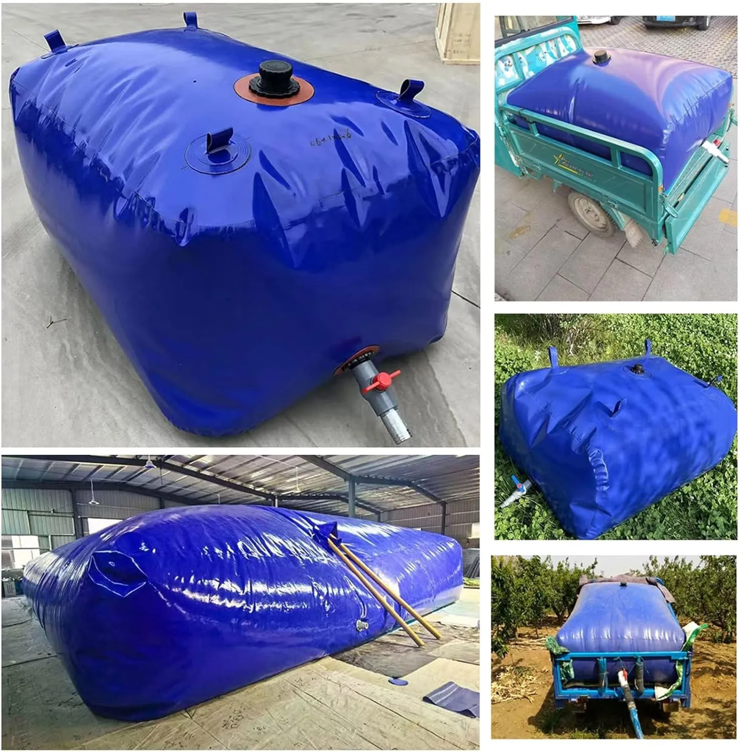 Foldable Portable Soft Water Bag Large Capacity Collapsible Storage Containers for Emergency/Temporary Water Storage, Rectangular Cube Tanque De Almacenamiento De Agua/Rainwater Bag for Fire Protect