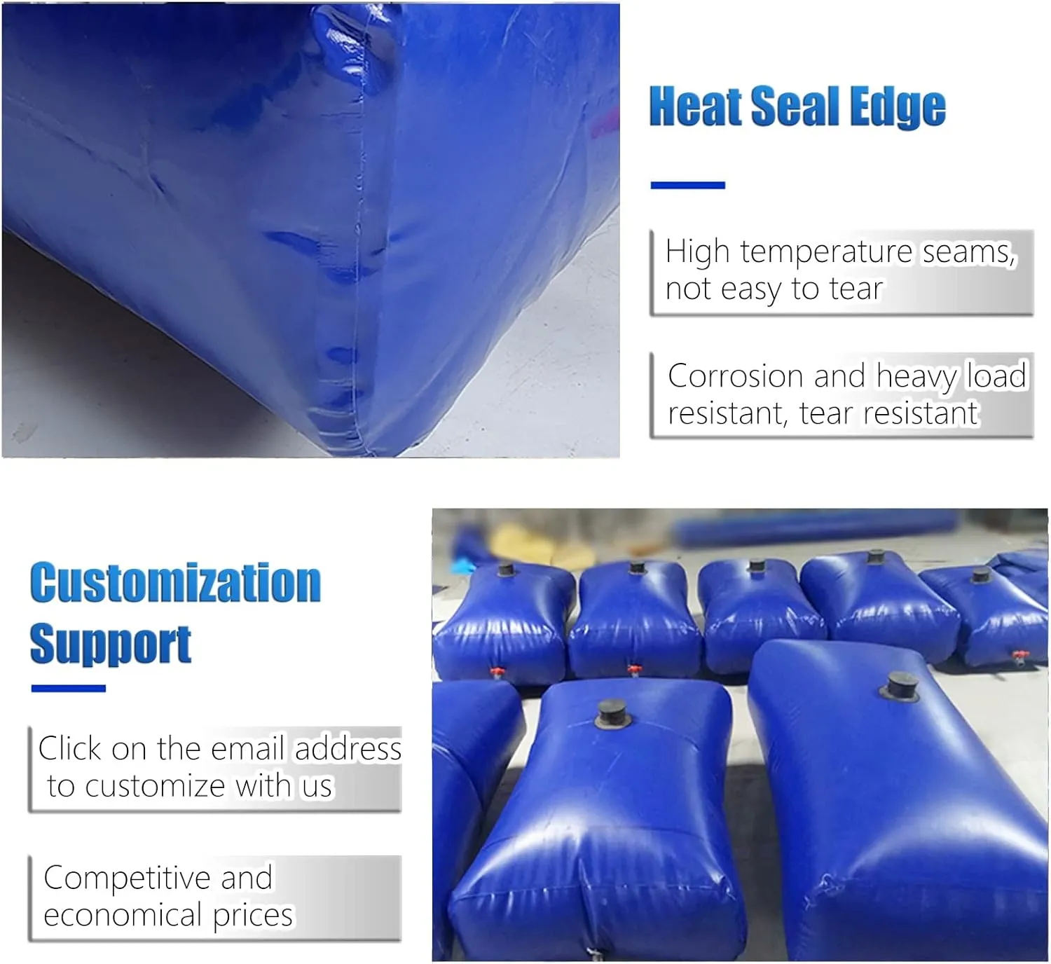 Foldable Portable Soft Water Bag Large Capacity Collapsible Storage Containers for Emergency/Temporary Water Storage, Rectangular Cube Tanque De Almacenamiento De Agua/Rainwater Bag for Fire Protect