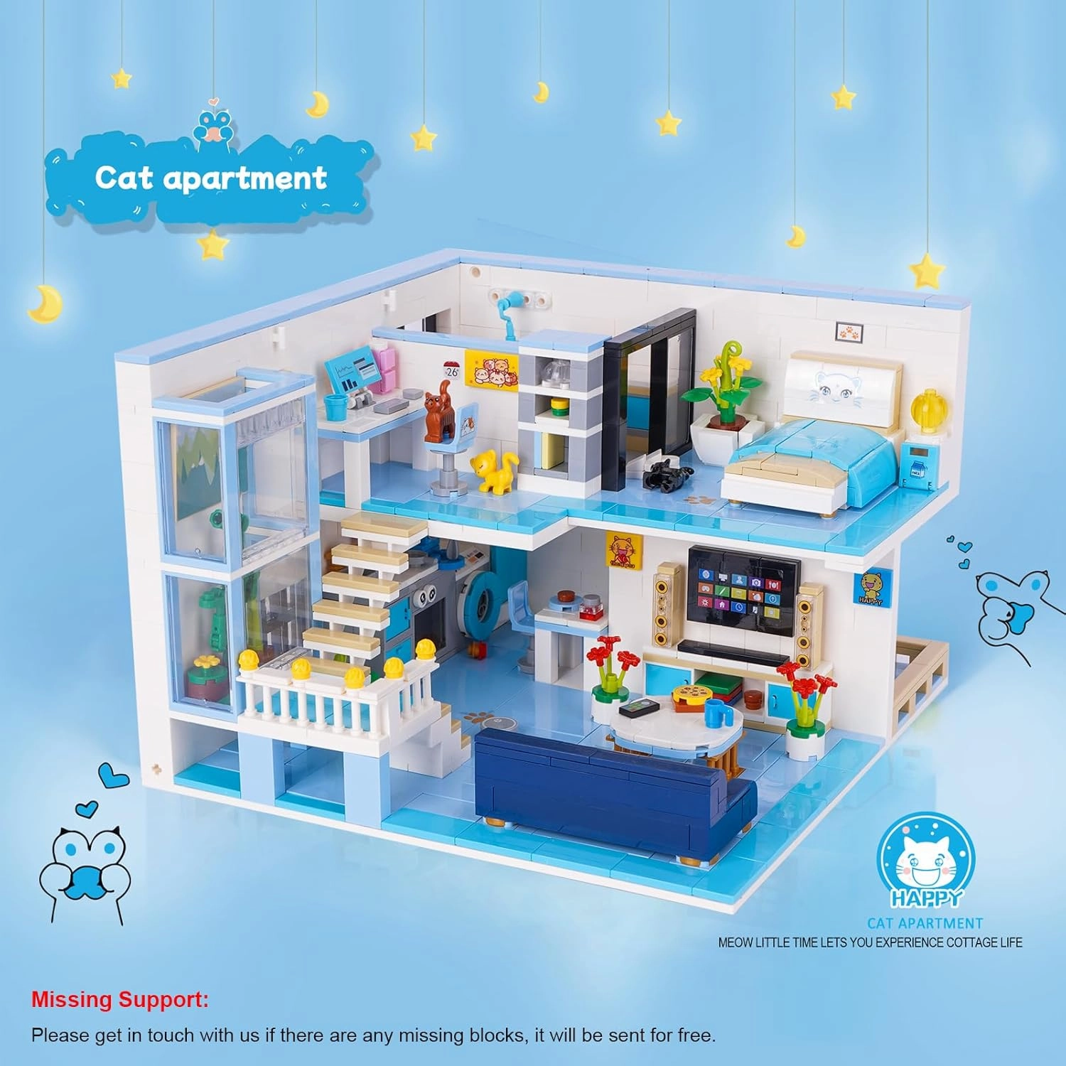 Friends House Building Block Set, Pets Collection Small Brick Model Set, Creative Mini Toy Building Sets, Children’s Day Birthday for Teens Kids Boys Girls 8 , 1235 PCS