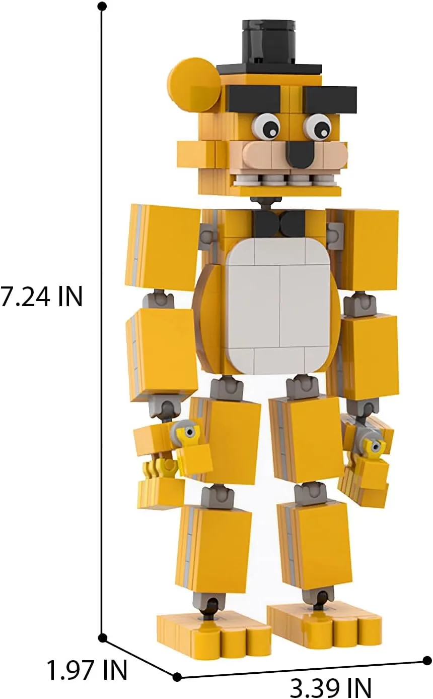 Funny Monster Building Block Set, Horror Five Nights Game Action Figure Model Toys, Creative Cute Building Bricks Birthday Gift for Kids Adults Fans (206 Pcs)