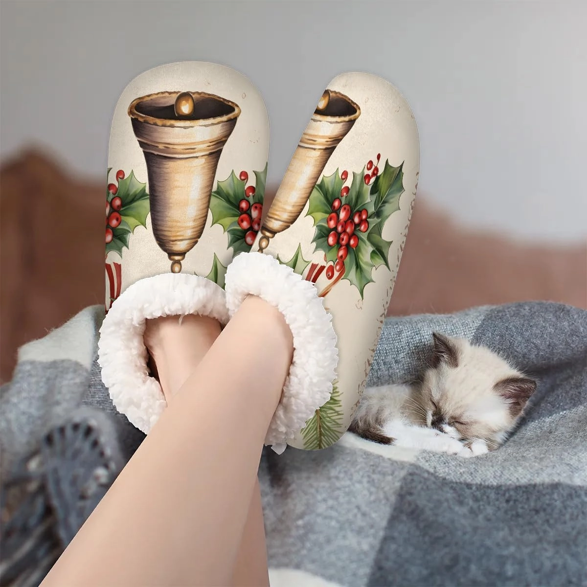 Fuzzy Slippers for Women Non-Slip Home Slippers Warm Indoor Bedroom Slippers Fluffy Women's Slippers Cozy Gift for Home Travel