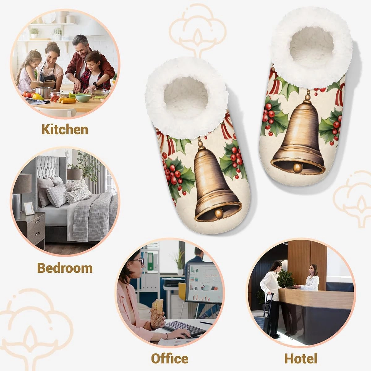 Fuzzy Slippers for Women Non-Slip Home Slippers Warm Indoor Bedroom Slippers Fluffy Women's Slippers Cozy Gift for Home Travel