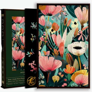 Gecko Power Puzzle with Frame for Adults, 150 Piece Premium Wooden Jigsaw Puzzles, Cool Creative Puzzle Gift, Puzzle Frame Included (Fields of Wonder)
