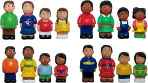 Get Ready Kids Multicultural Famly Figures Set of 16, 5", Multi, 624
