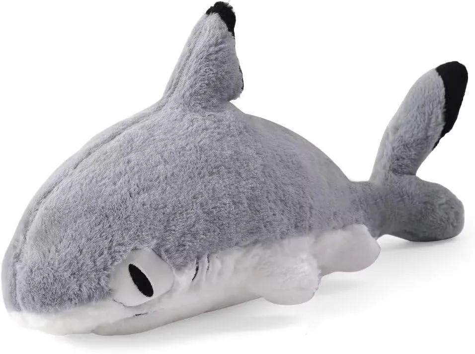 Giant Shark Stuffed Animal Plush, 27.6 Inches Large Whale Shark Plush Pillows - Soft Shark Plushie Toy Gifts for Kids Boys Children Birthday, Grey