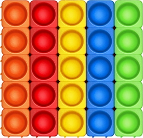 Giant Pop Blocks Bubble Premium Silicone Pop Fidget Blocks for Endless Joy and Education - Vibrant Pop Blocks for Imaginative Play and Puzzle Games-Toy Gift for Kids (25PCS)