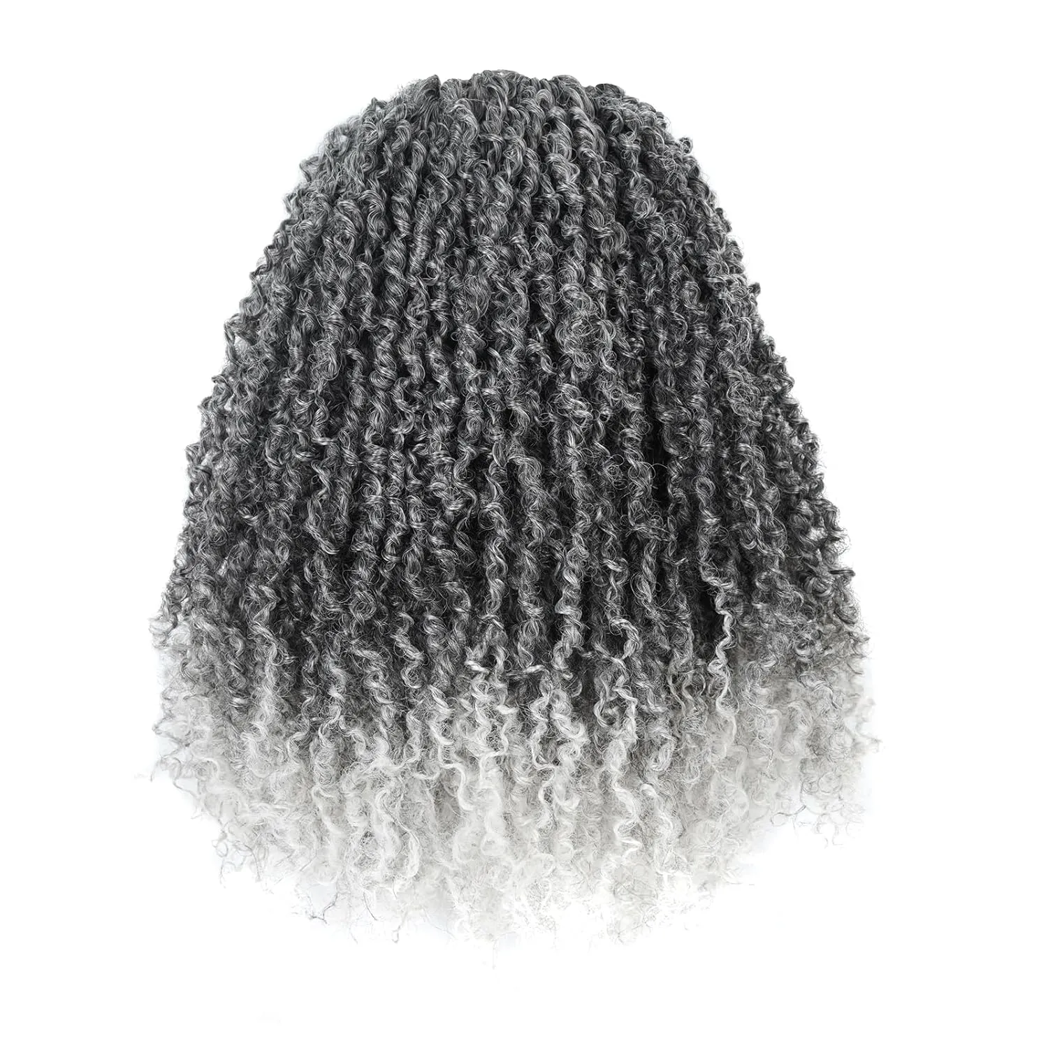 GIX Yanky Twist Crochet Hair - 10 Inch 8 Packs (240 Strands) Ombre Gray Pre-twisted Fluffy Spring Mini Twist Short Bob Passion Twist, Crochet Braids Braiding Hair (10 Inch, T-Gray-8P)