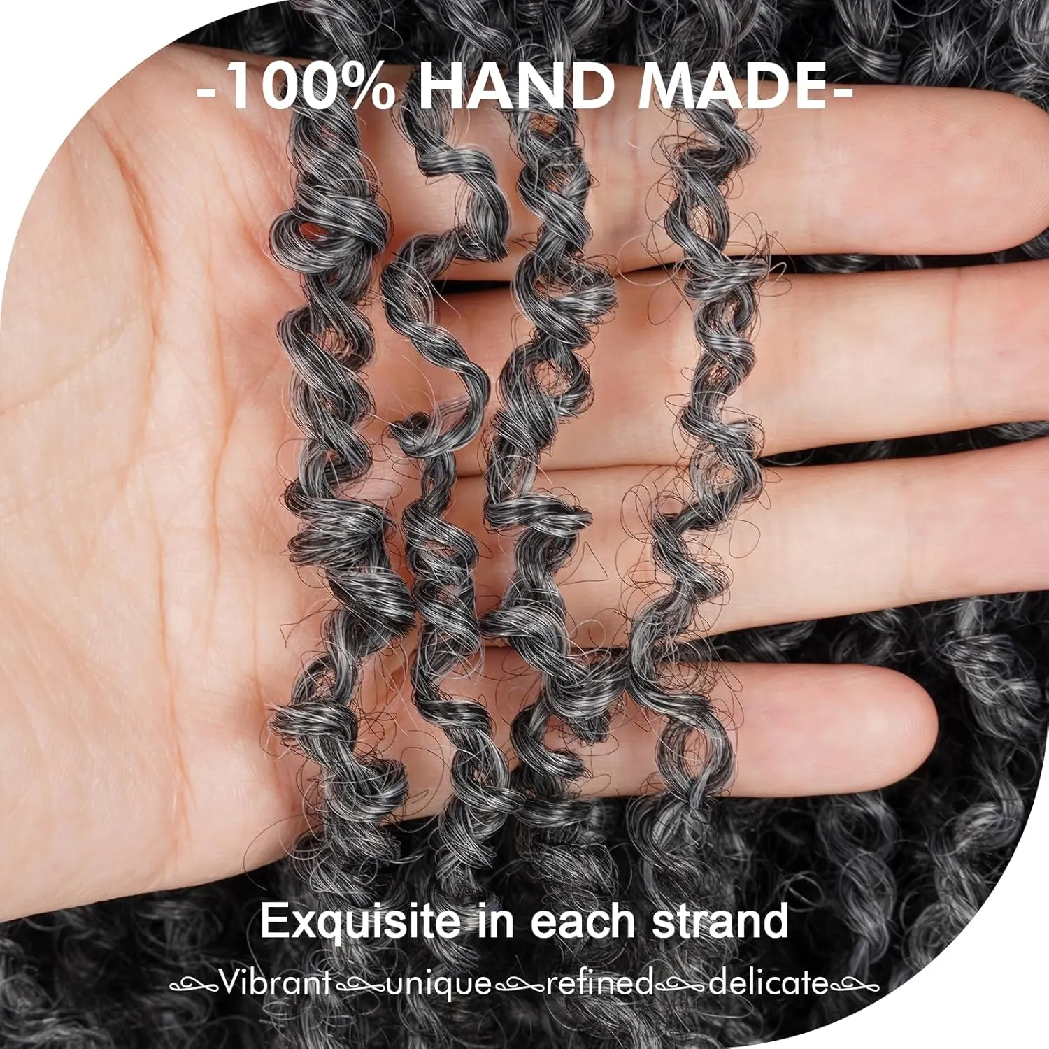 GIX Yanky Twist Crochet Hair - 10 Inch 8 Packs (240 Strands) Ombre Gray Pre-twisted Fluffy Spring Mini Twist Short Bob Passion Twist, Crochet Braids Braiding Hair (10 Inch, T-Gray-8P)