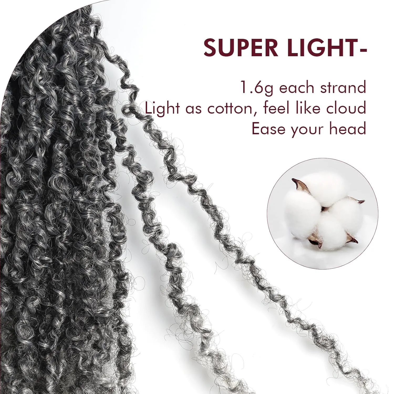GIX Yanky Twist Crochet Hair - 10 Inch 8 Packs (240 Strands) Ombre Gray Pre-twisted Fluffy Spring Mini Twist Short Bob Passion Twist, Crochet Braids Braiding Hair (10 Inch, T-Gray-8P)