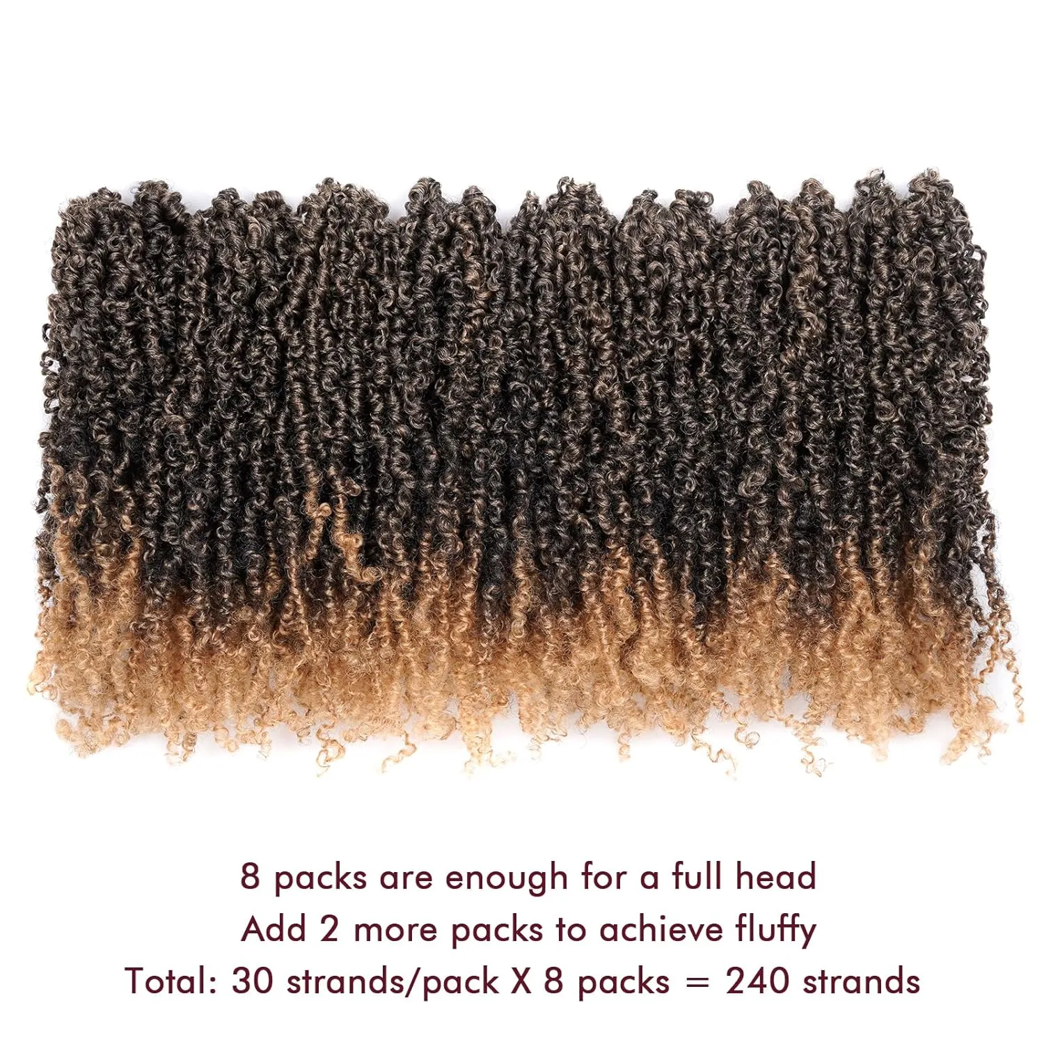 GIX Yanky Twist Crochet Hair - 8 Inch 8 Packs (240 Strands) Ombre Blonde Pre-twisted Fluffy Spring Mini Twist Passion Twist, Pre-Looped Crochet Braids Braiding Hair (8 Inch, T27-8P)