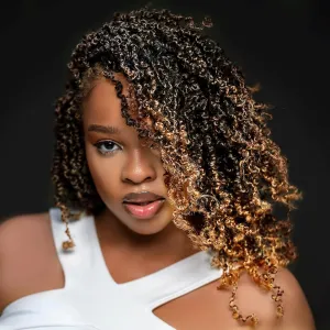 GIX Yanky Twist Crochet Hair - 8 Inch 8 Packs (240 Strands) Ombre Blonde Pre-twisted Fluffy Spring Mini Twist Passion Twist, Pre-Looped Crochet Braids Braiding Hair (8 Inch, T27-8P)