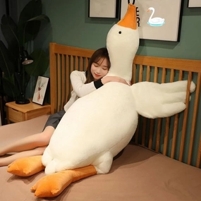 Goose Stuffed Animal Giant White Goose Plush Pillow,Cute Duck Toy Soft Hugging Swan Plush Pillow Gifts for Kids Adults, 63in