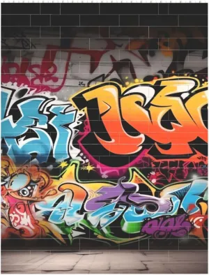 Graffiti Hip Hop Building Block Puzzle Personalized Building Bricks for Adults Square Shaped DIY Brick Block Puzzles Valentine's Day Gifts for Home Decor Brick Puzzle