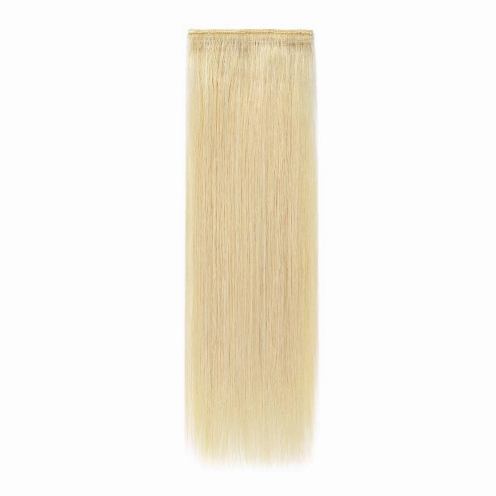 Hairro Human Hair Clip in Mini Hair Extensions for Men and Women 12 Inch Blond Platinum Short Straight Clip on Remy Hair Wiglet Topper Seamless Filler Hairpieces for Thinning Hair and Baldness