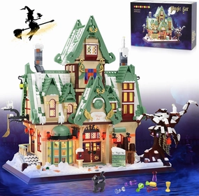 HOGOKIDS Magic Bar House Building Set with LED Light - Magic Architecture 3.6mm Mini Building Block Home Office Decor, Magical House Birthday Gift for Adults Kids Age 10  Boy & Girl (2479 PCS)