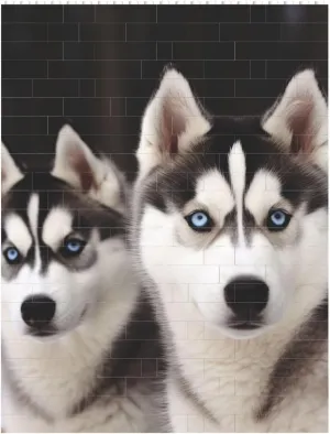 Husky Dog Building Block Puzzle Personalized Building Bricks for Adults Square Shaped Block Puzzle Building Brick Block Puzzles Valentine's Day Gifts for Home Decor Brick Puzzle