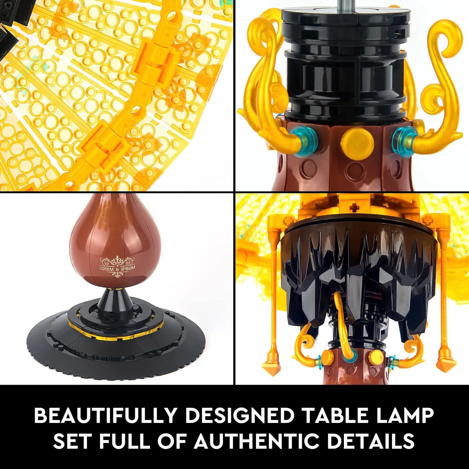 Ideas Table Lamp Mini Building Block Set, Creative Retro-Style Table Lamp Model, Collection Home Décor Birthday for Adults and Kids 8  (804 Pieces)