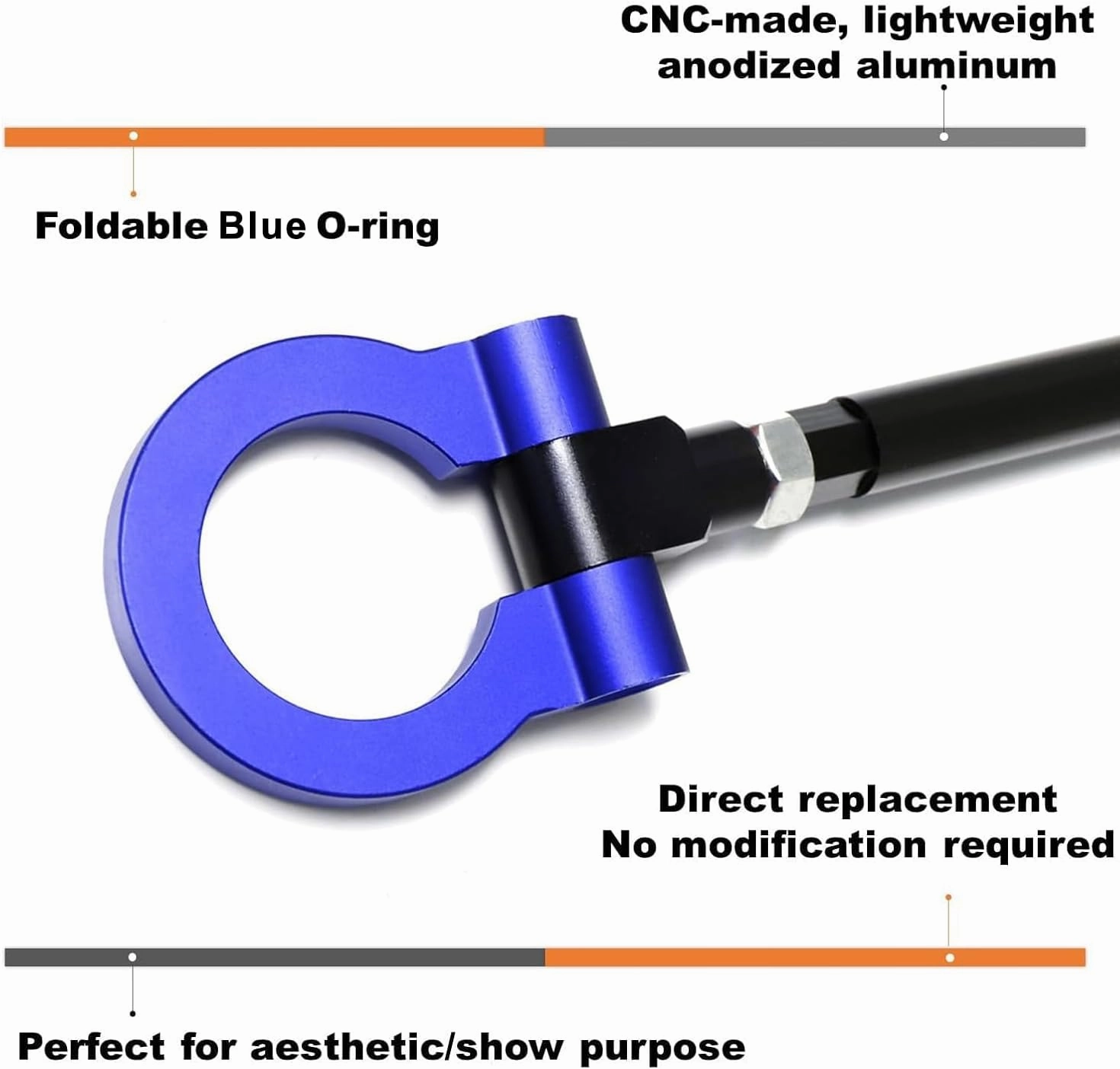 iJDMTOY Blue Track Racing Style Tow Hook Ring Compatible with 2014-up Mazda3 Mazda6, 2013-up Mazda CX-5 & 2016-up Mazda MX-5, Made of Lightweight Aluminum