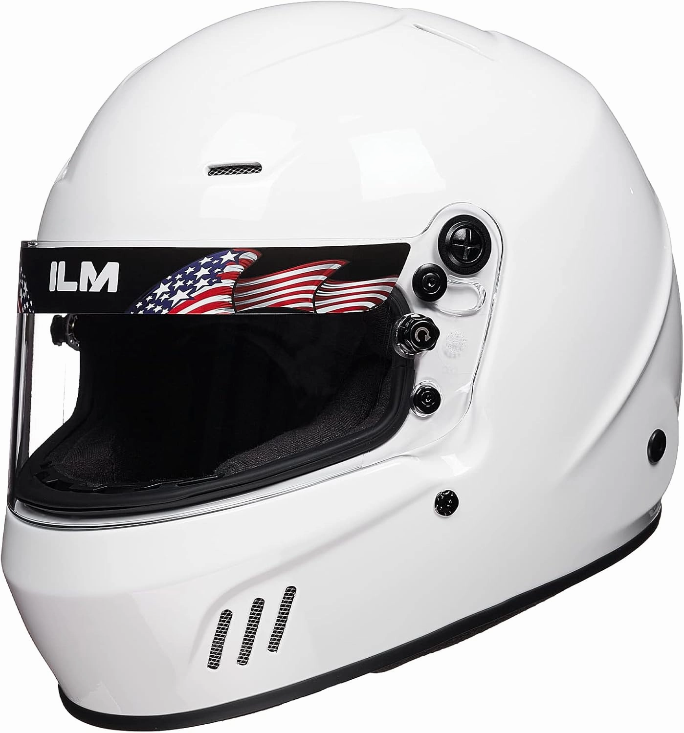 ILM Snell SA2020 Full Face Auto Car Racing Helmets for Men and Women Model 760(White, L)