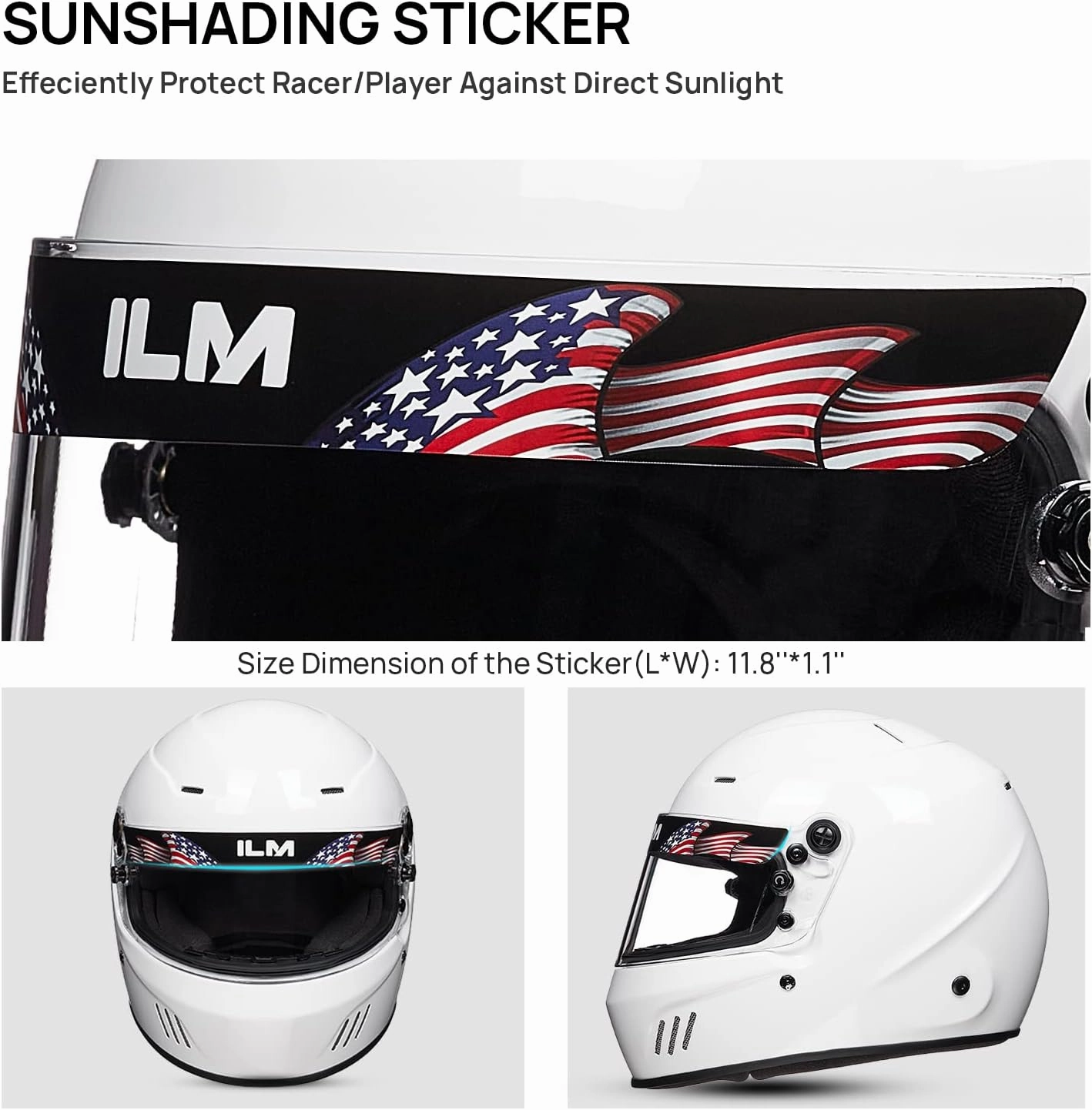 ILM Snell SA2020 Full Face Auto Car Racing Helmets for Men and Women Model 760(White, L)