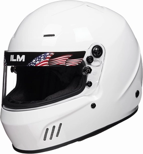 ILM Snell SA2020 Full Face Auto Car Racing Helmets for Men and Women Model 760(White, L)