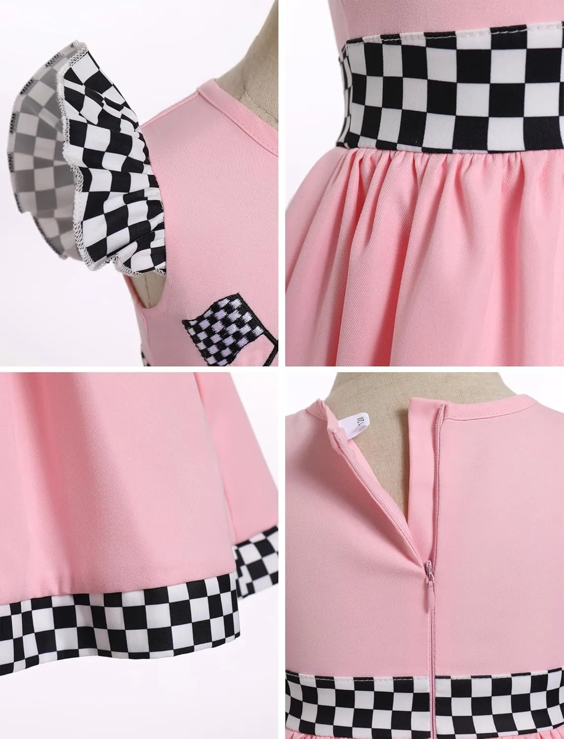 IMEKIS Baby Girl Race Car 1st 2nd Birthday Outfit Ruffle Sleeve Dress Cake Smash Photo Shoot Halloween Costume