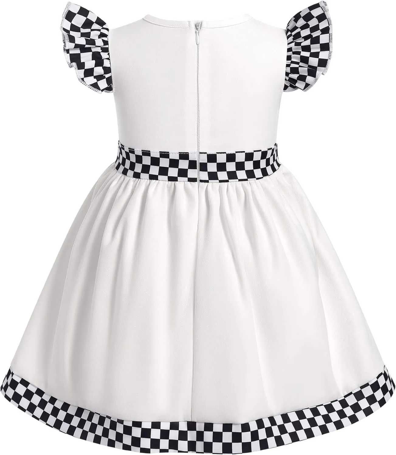 IMEKIS Baby Girl Race Car 1st 2nd Birthday Outfit Ruffle Sleeve Dress Cake Smash Photo Shoot Halloween Costume