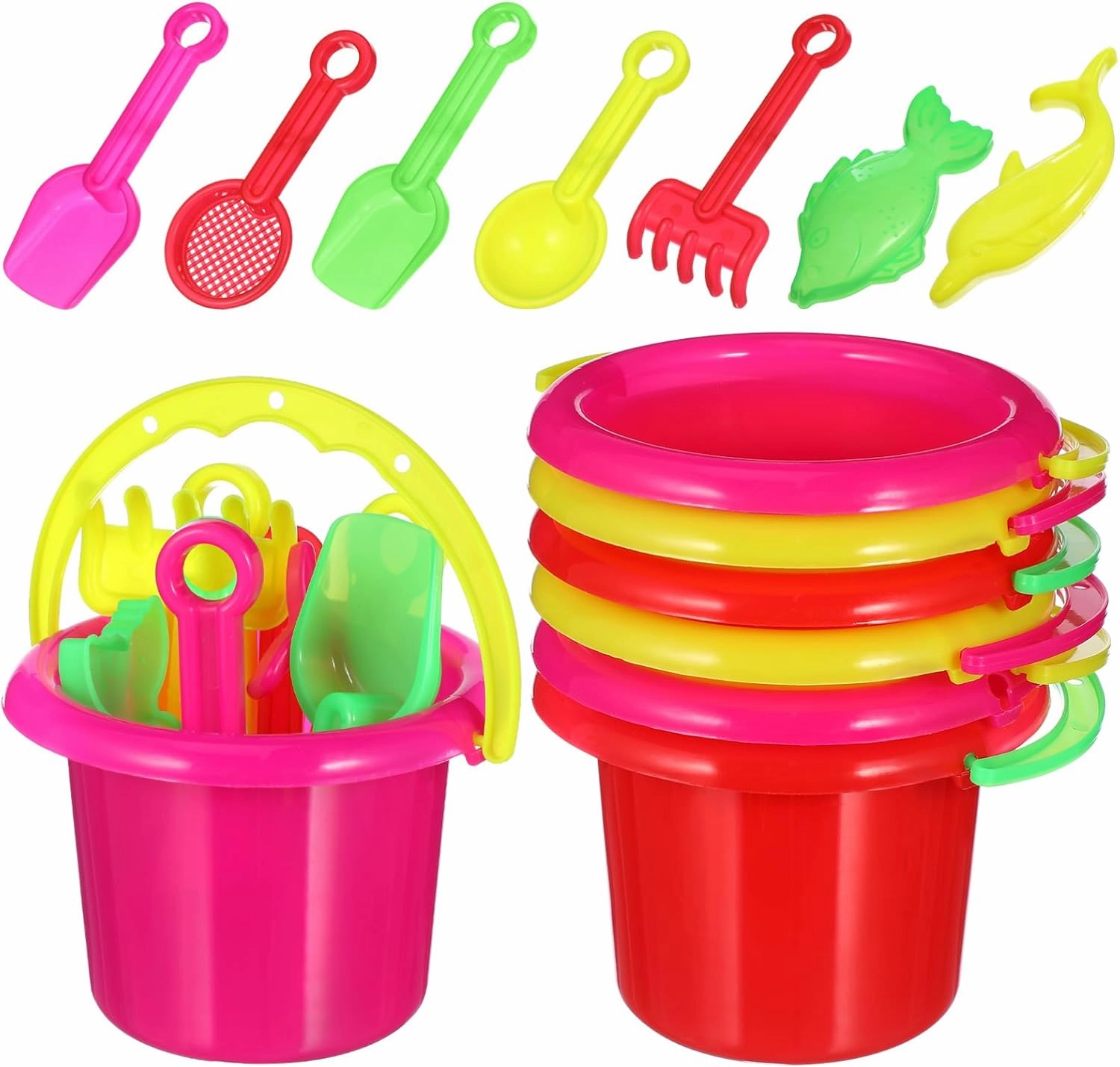 IMIKEYA 24pcs Mini Bucket for Creative Sand Bucket Beach Play for Outdoor Fun for Backyard Beach Activities