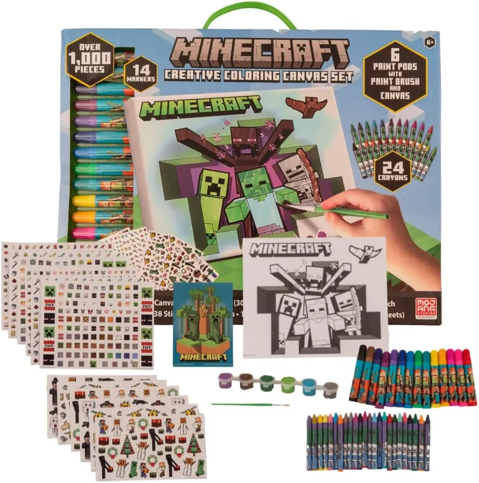 Innovative Designs Minecraft Creative Coloring Canvas Painting and Activity Set for Kids, 1000  pcs