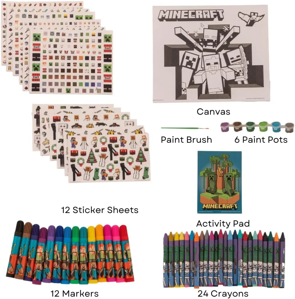 Innovative Designs Minecraft Creative Coloring Canvas Painting and Activity Set for Kids, 1000  pcs