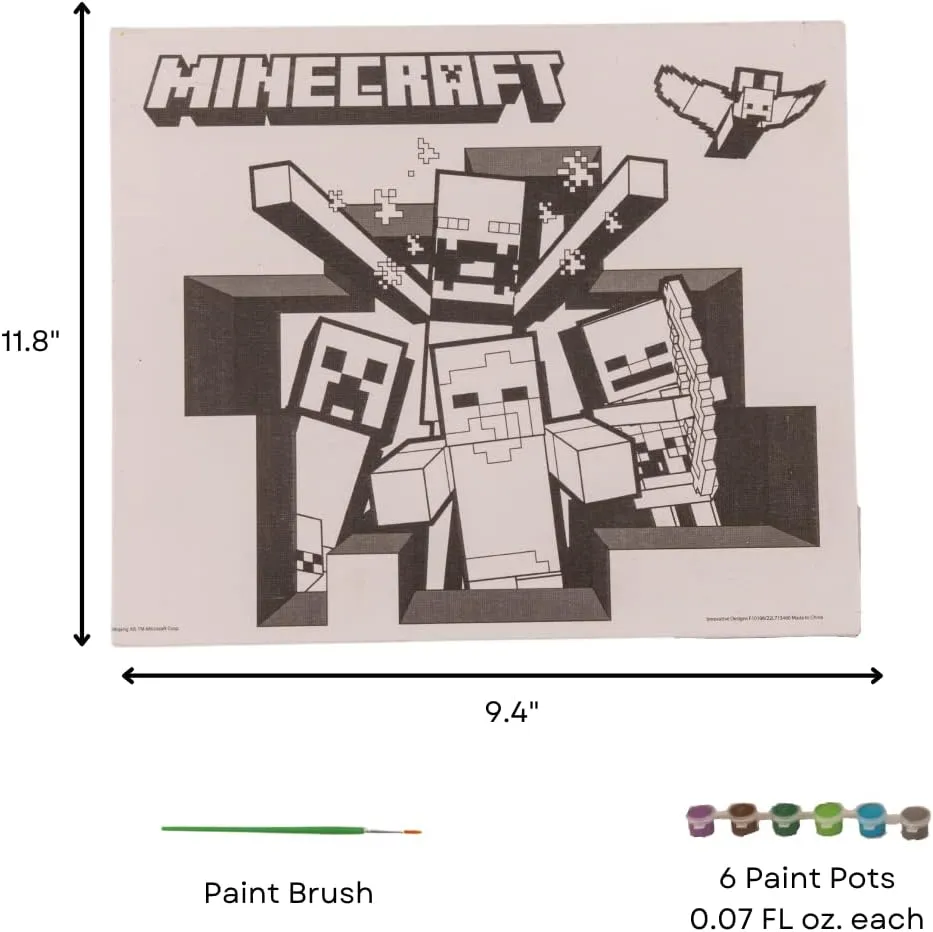 Innovative Designs Minecraft Creative Coloring Canvas Painting and Activity Set for Kids, 1000  pcs