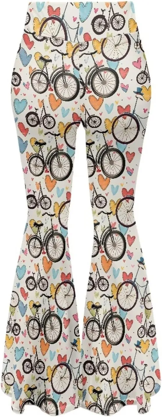 Irisjudy Women's Stretchy Wide Leg Leggings Tie Dye Bootcut Sweatpants Boho Mandala High Waist Yoga Bootleg Pants Slacks